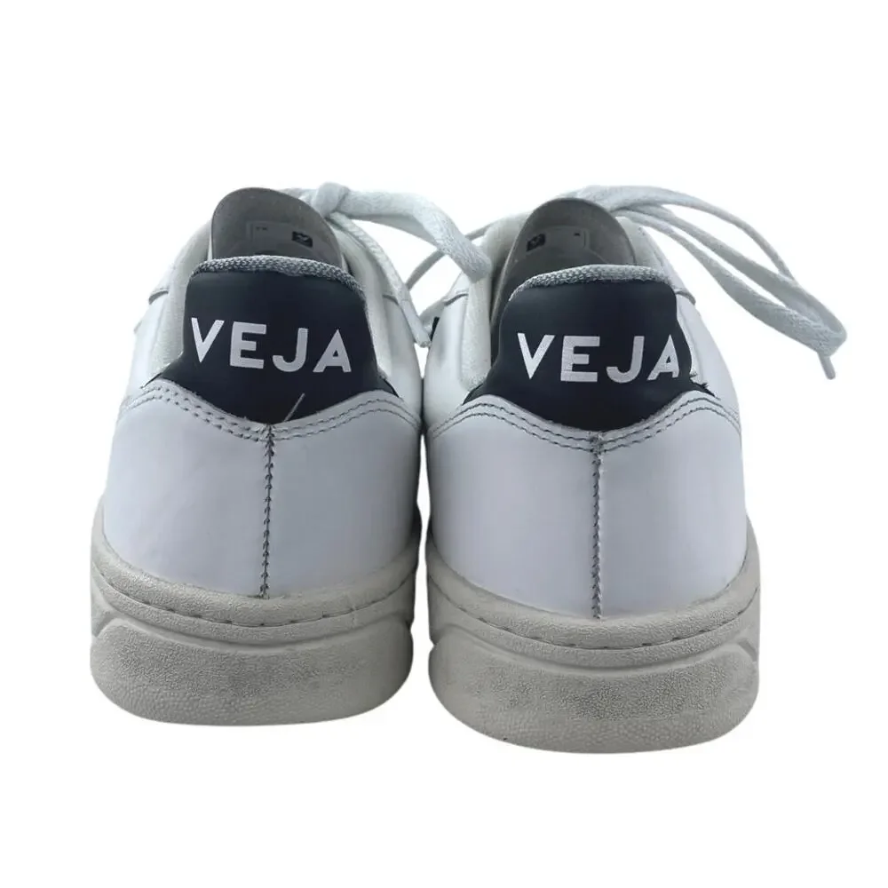 Veja V-10 Women's White Leather Low Top Lace Up Athletic Sneakers Shoes Size 8